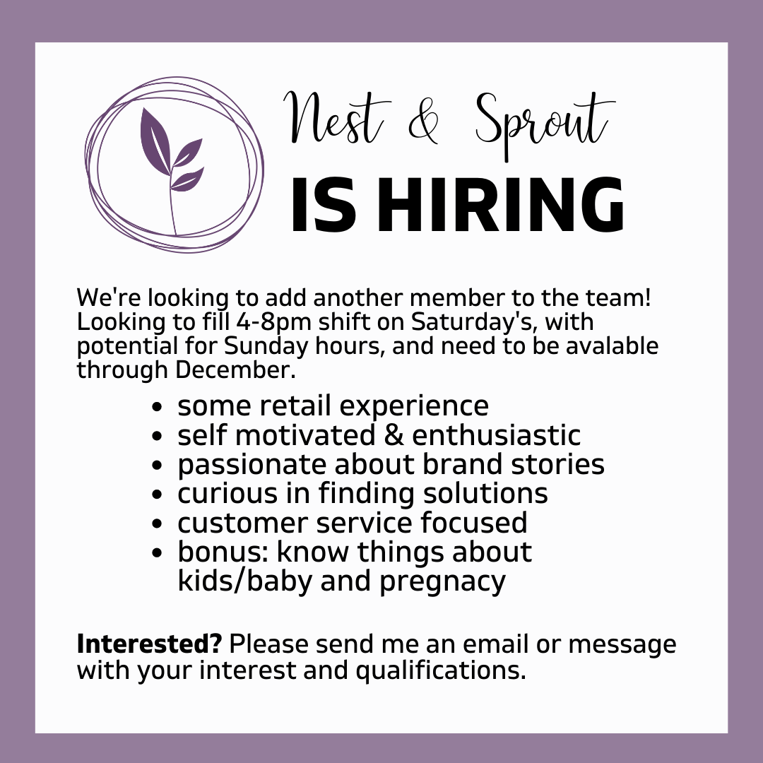 Holiday Hiring 2022 Nest and Sprout