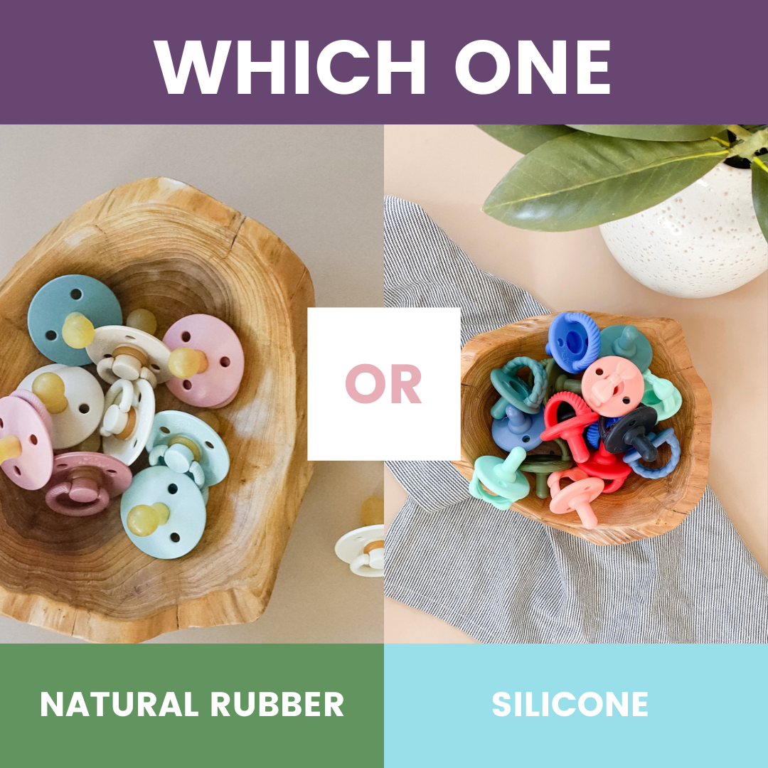 Pacifiers Natural Rubber Latex Versus Silicone Nest and Sprout