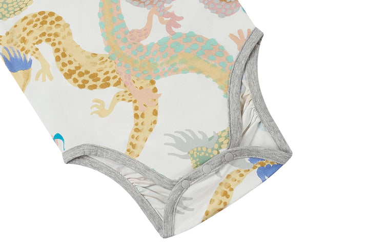 Bamboo Jersey Long Sleeve Onesie in Dragon Dance | Sizes 18 Months & 2 T