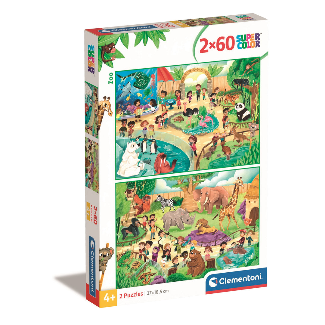 Clementoni Zoo 2-in-1 Puzzle Pack, 60 Pieces Each