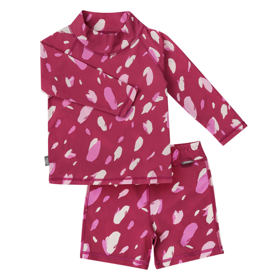 Flat Lay of Jan & Jul 2-pc UV Suit | Pink Petals