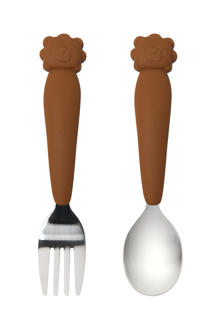 LouLou Lollipop Big Kid's Silicone Spoon/Fork Set