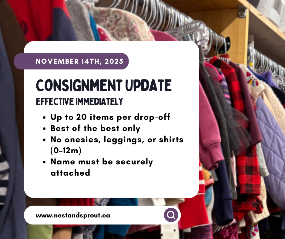 Consignment Drop-Offs During November & December