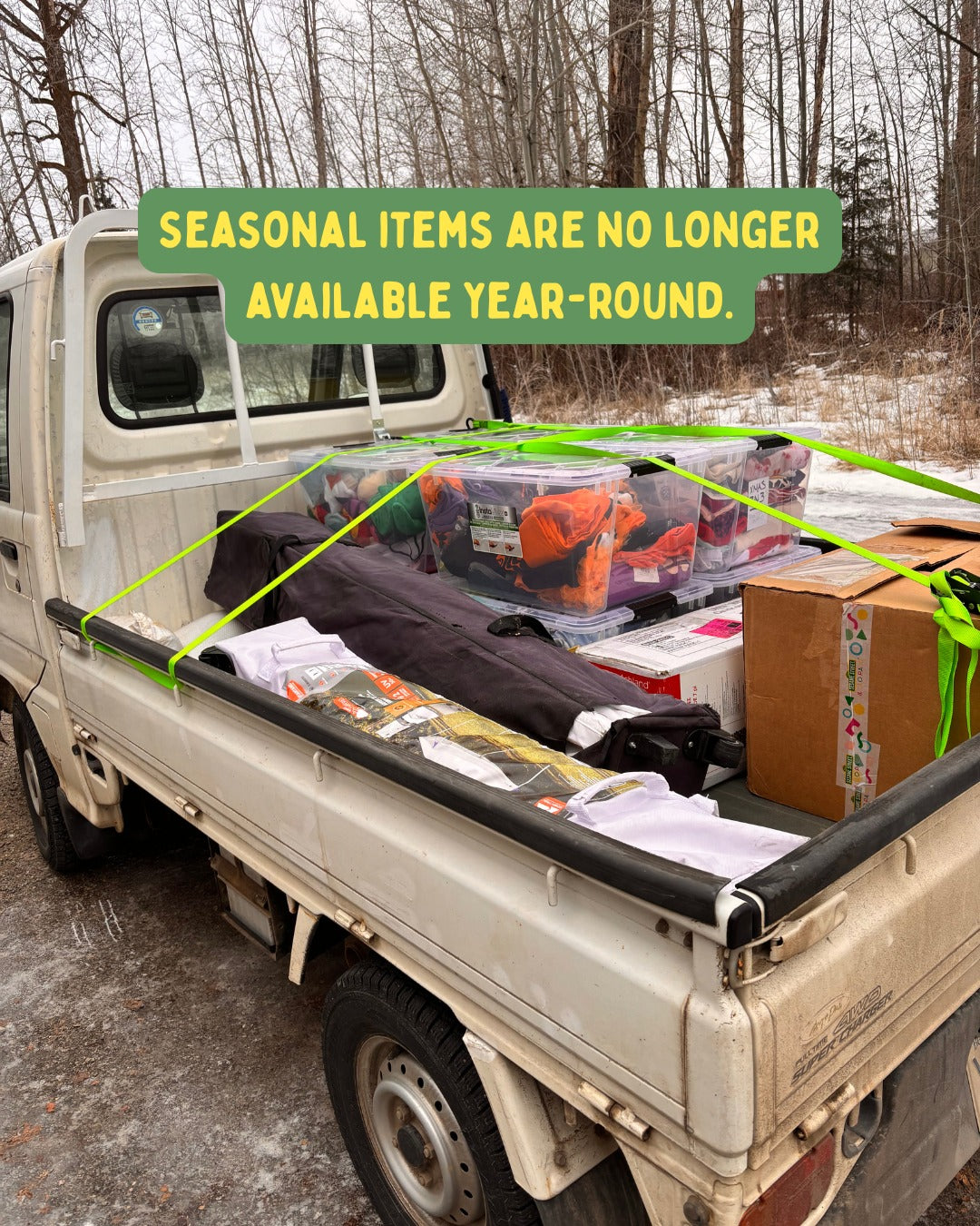 Seasonal items are no longer available year-round.