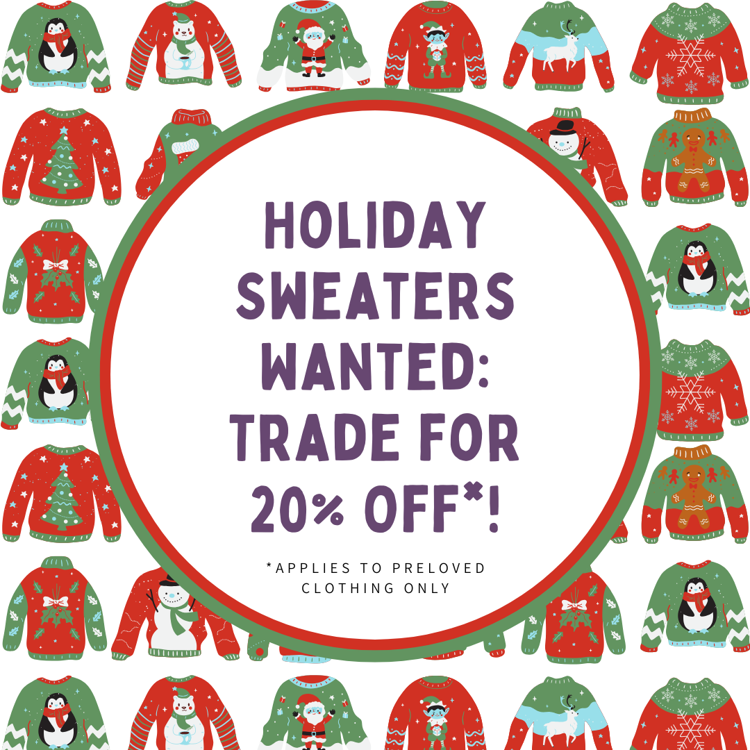 Holiday Sweaters Wanted: Trade for 20% Off