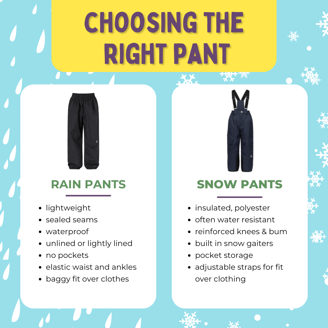 Rain Pants vs. Snow Pants: What Every Parent Needs to Know - Nest and Sprout