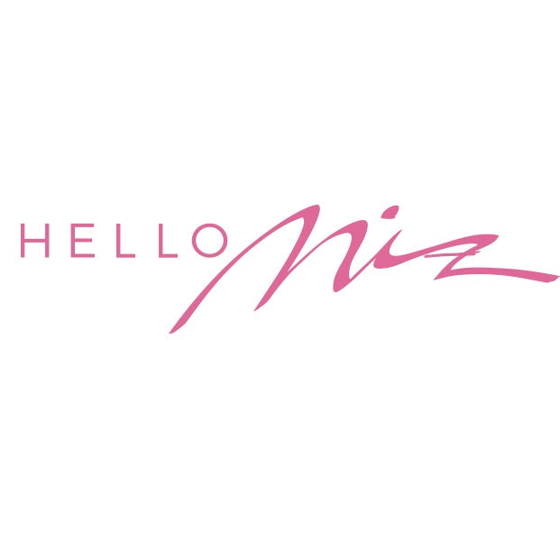 Hello Miz Logo - Pink text on white background