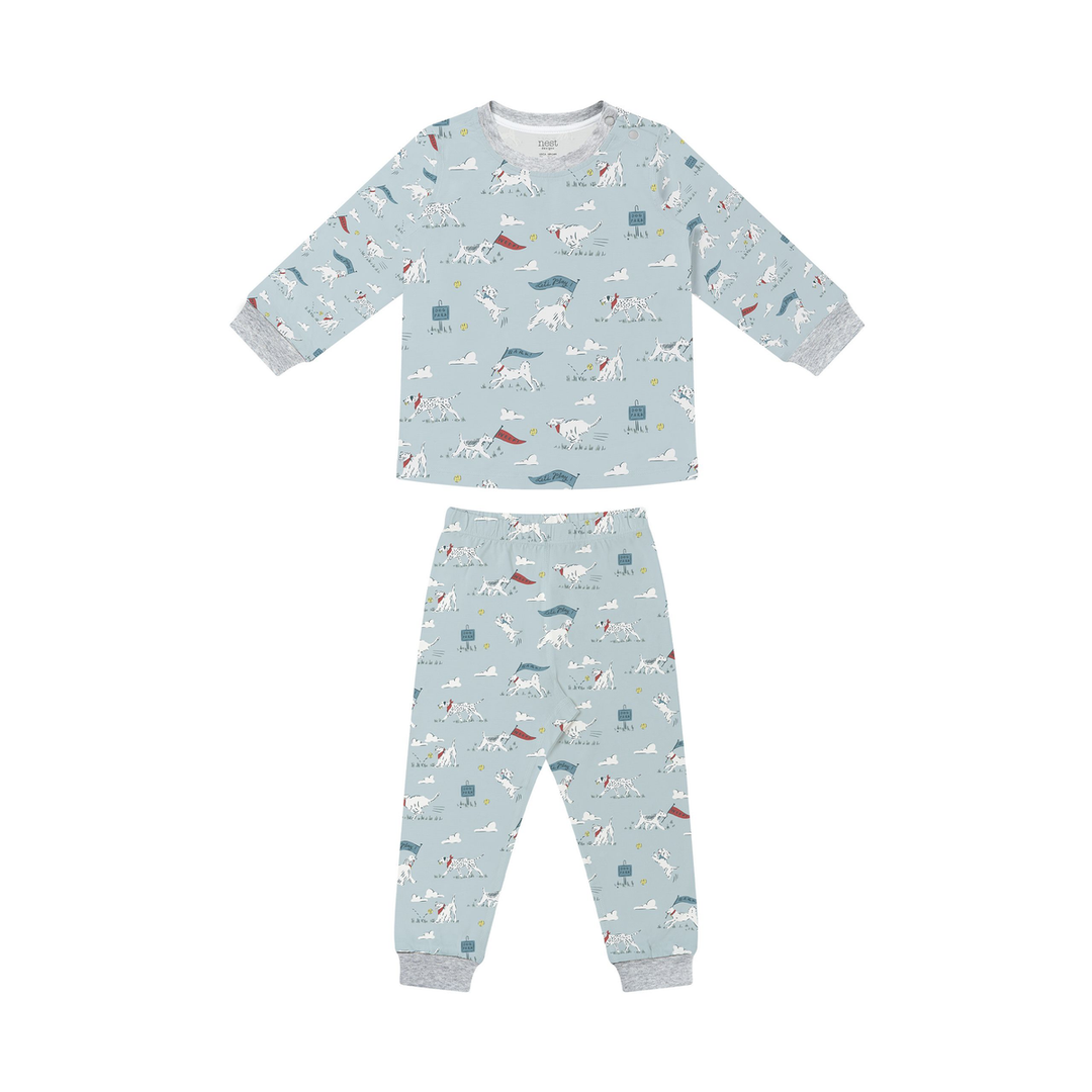 Nest Designs Bamboo Two-Piece PJ | Puppy Park up to 14Y
