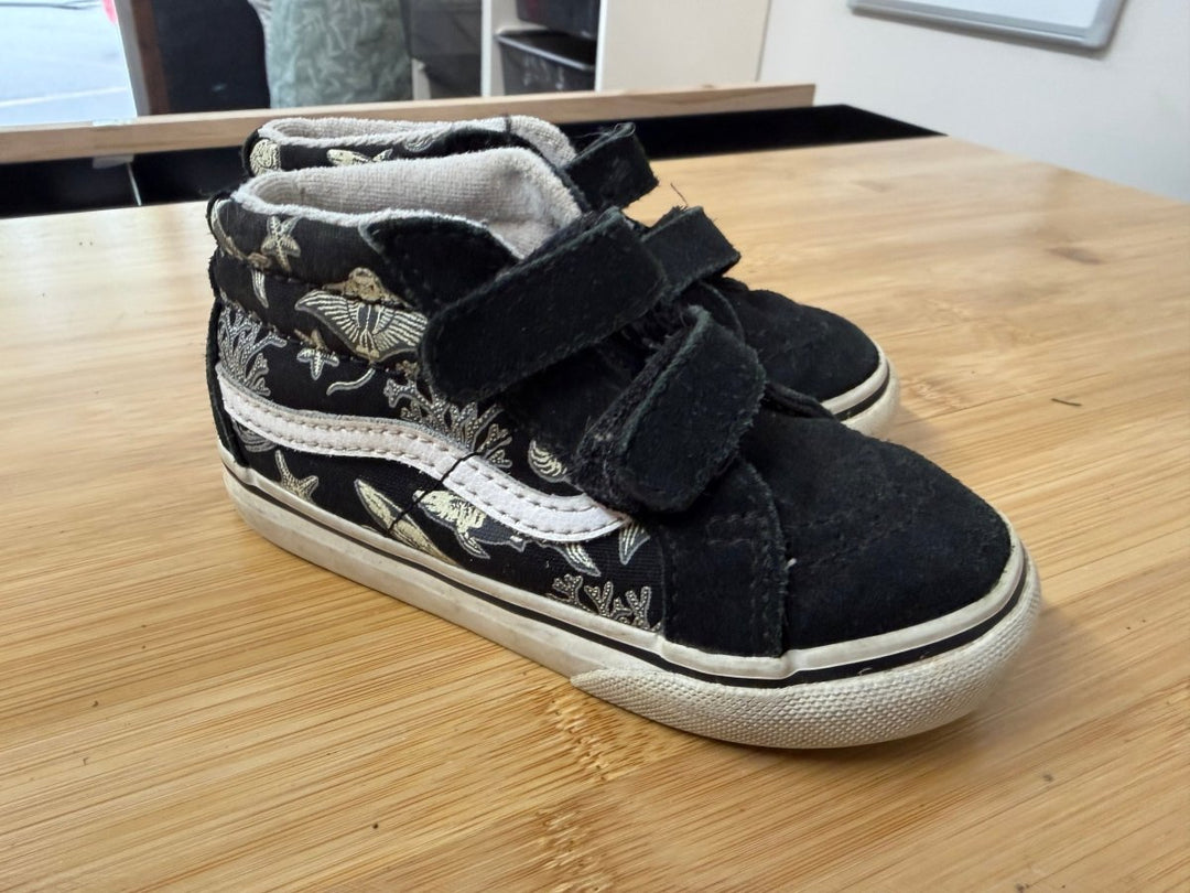 Vans High-Top Sneakers – 8 | Black Sea Creatures Velcro - Nest and Sprout-Consignment