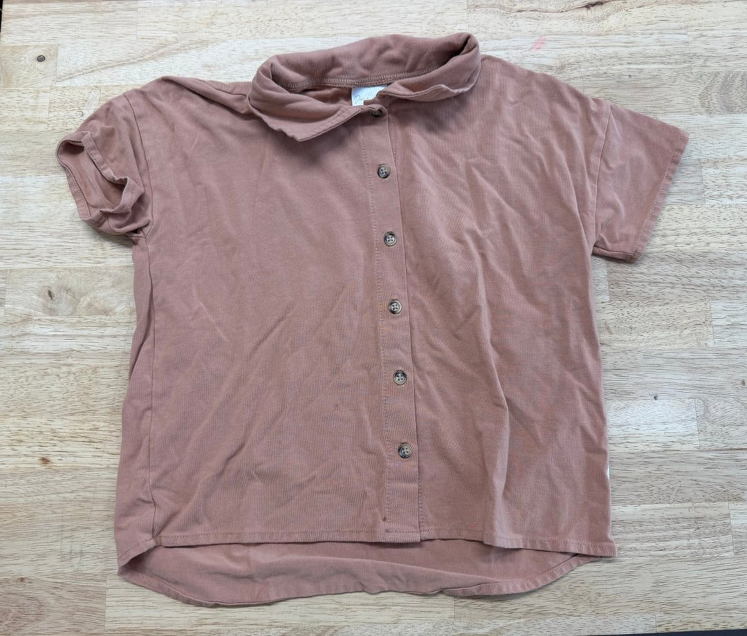 Jax & Lennon Light Brown Button-Up Shirt – Youth M - Nest and Sprout-Consignment