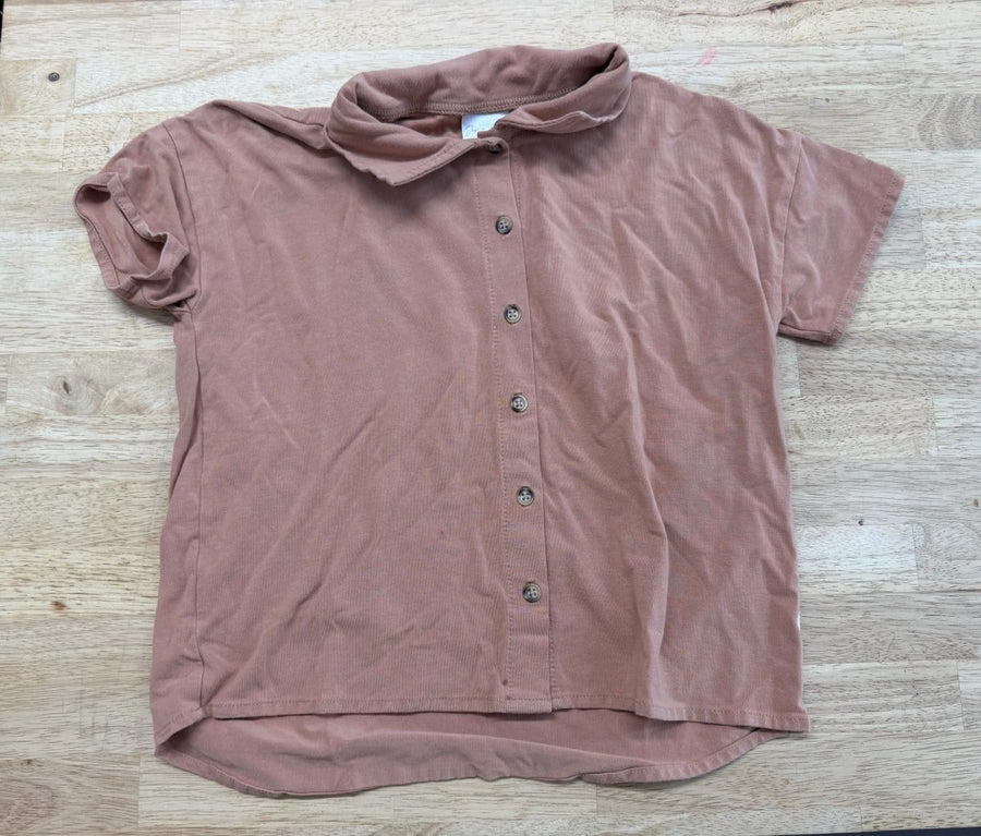 Jax & Lennon Light Brown Button-Up Shirt – Youth M - Nest and Sprout-Consignment