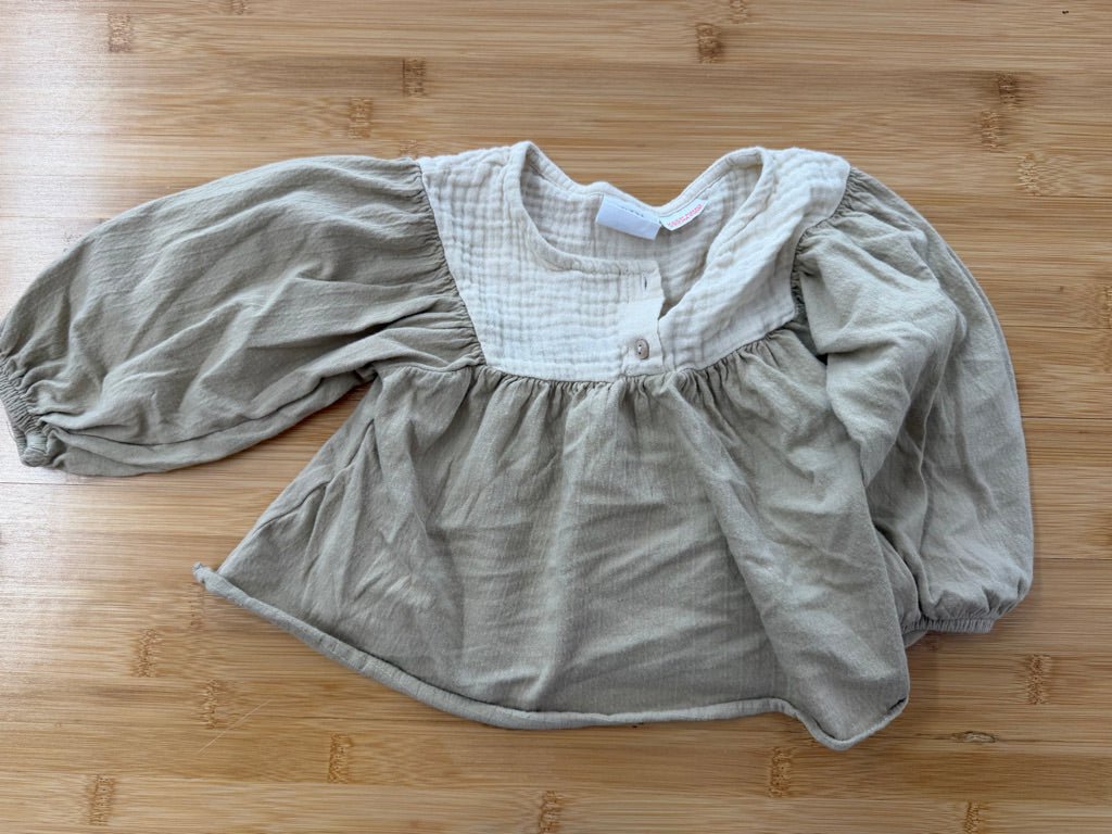 Zara Two-Tone Top – 12–18M | Beige