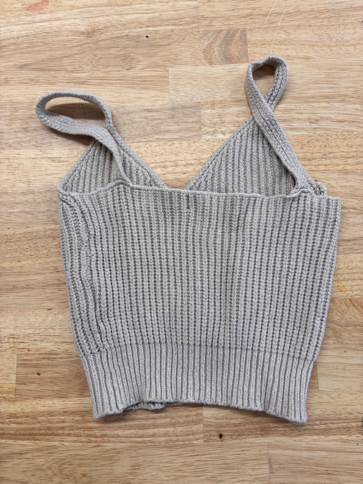 Streetwear Society Adult M (Youth 10–12 Fit) Crochet Top – Beige