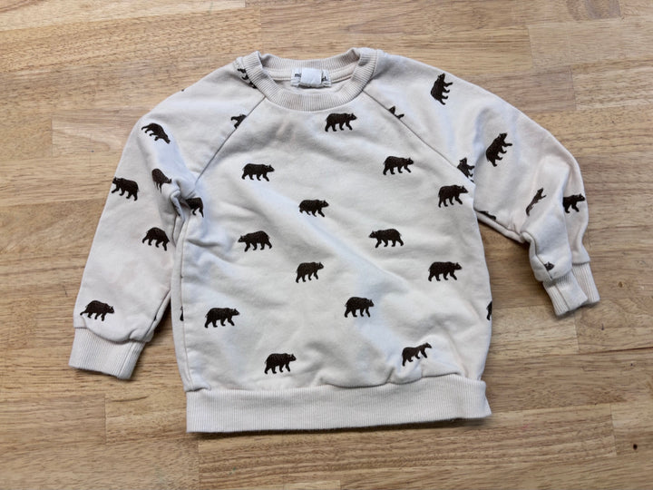 Miles the Label 12M Cream Bear Print Sweatshirt imperfect