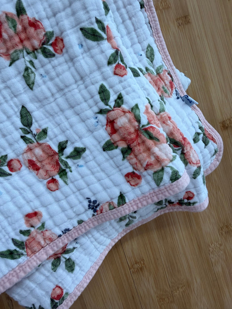 Little Unicorn Quilted Muslin Cotton Crib Quilt – Small Crib Size | Floral
