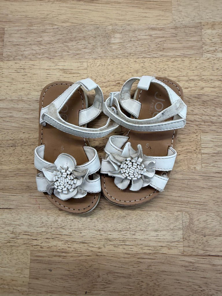 Joe Fresh Sandals – 5 | White Floral Strap Velcro - Nest and Sprout - Consignment