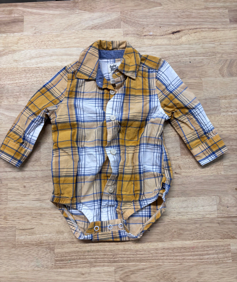 Baby B’gosh 6M Plaid Button-Up Bodysuit