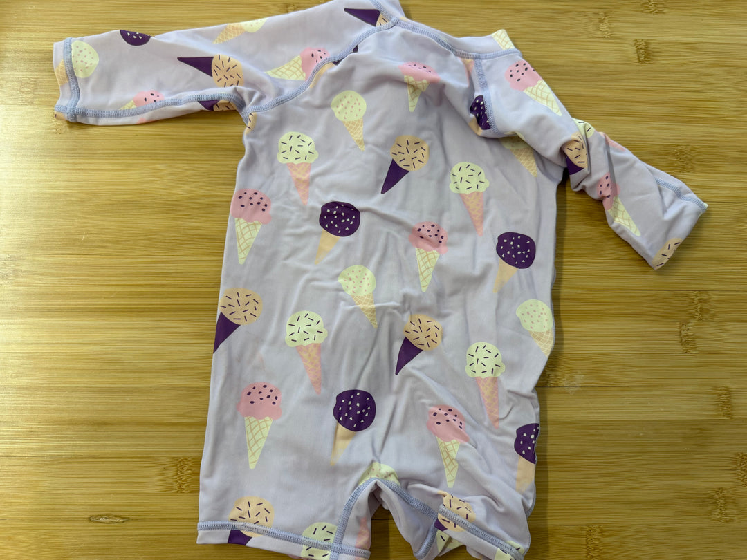 Jan & Jul Sunsuit – 6–12M | Purple Ice Cream Print | Play