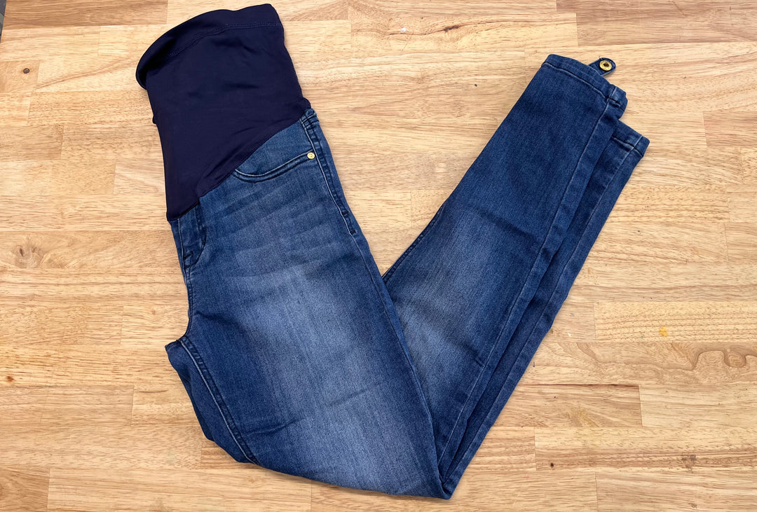 Pink Blush Maternity Jeans – Dark Wash Zip-Off Ankle