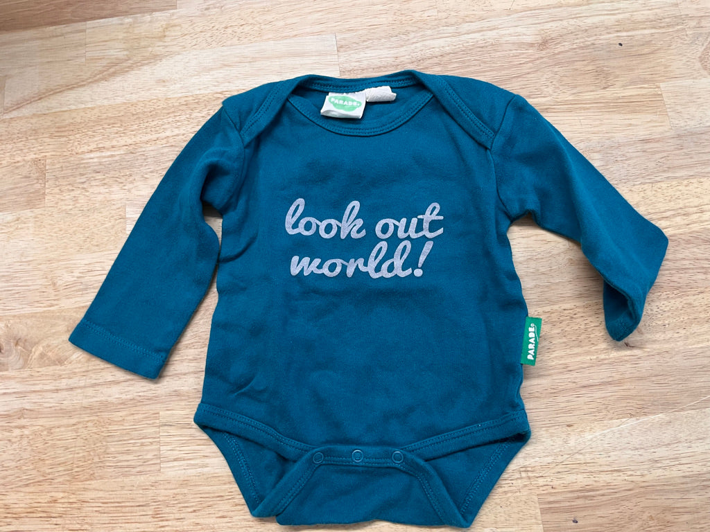 Parade Organics 6–12M “Look Out World” Bodysuit