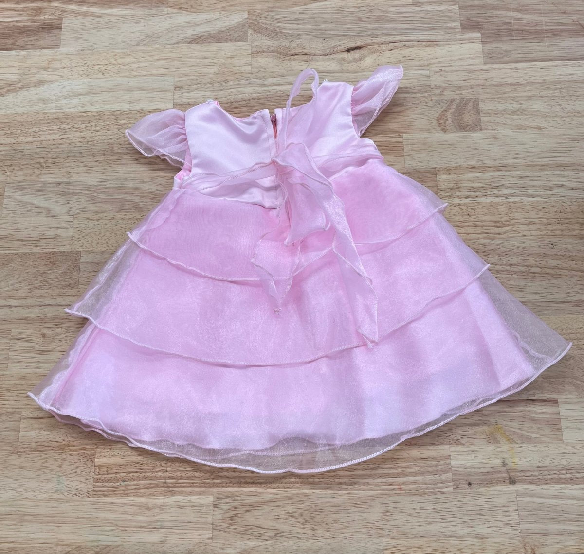 Thy Thy 6 - 12 Month Flower Girl Dress – Light Pink with Tulle & Beaded Neckline - Nest and Sprout - Consignment