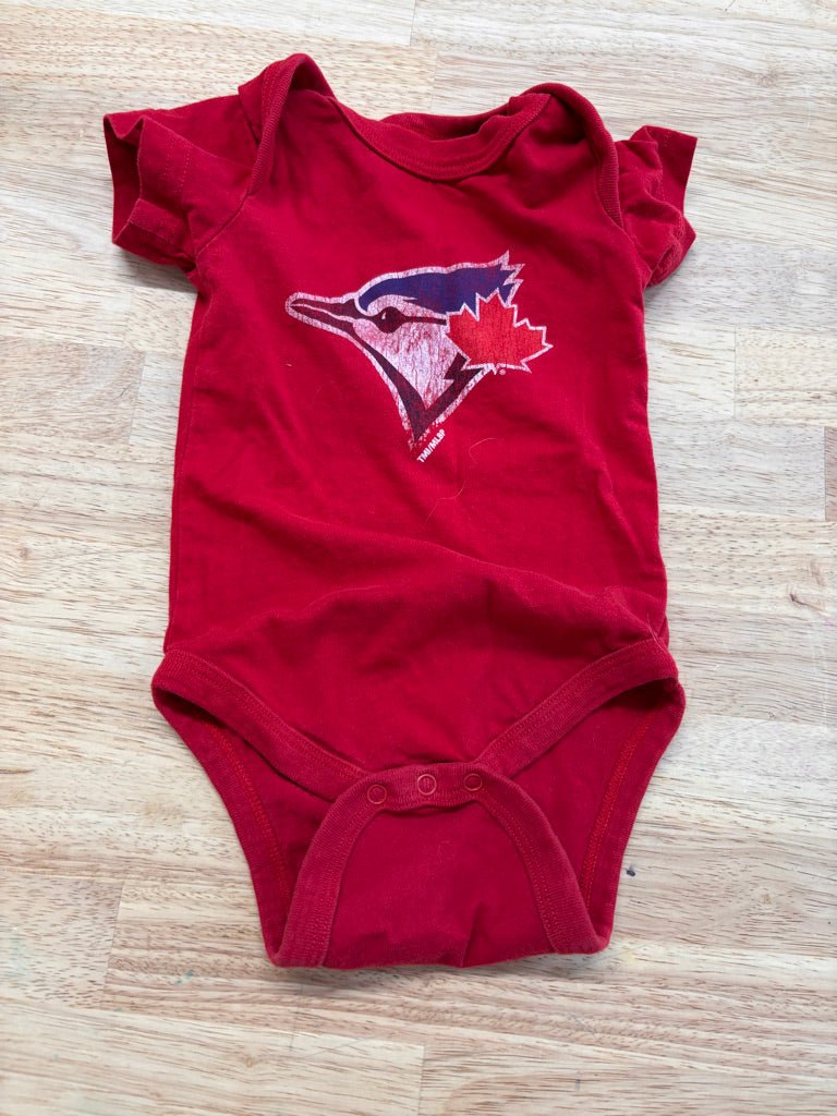 Blue Jays 6 Month Red Onesie - Nest and Sprout - Consignment