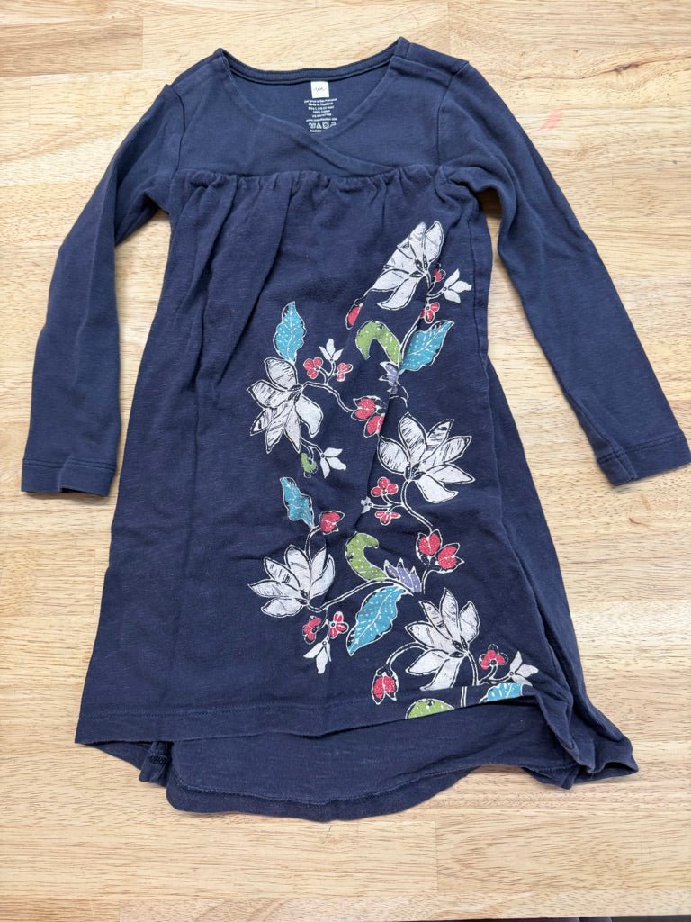 Tea Collection Navy Floral Long Sleeve Dress – 18–24M | Play - Nest and Sprout-Consignment