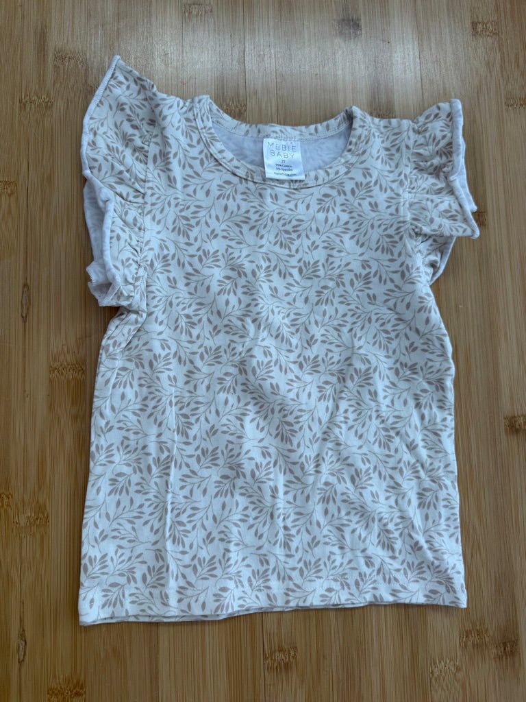 Mebie Baby Light Floral on Cream – 2T - Nest and Sprout-Consignment