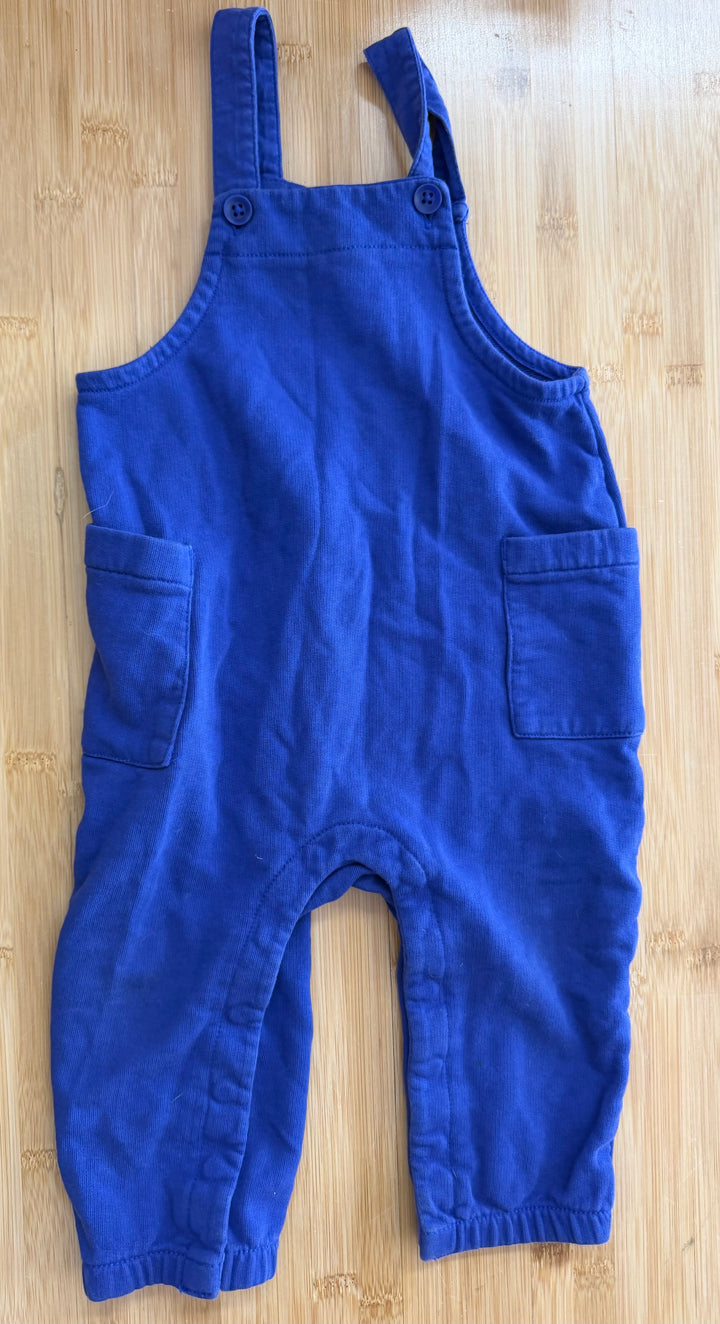 Hannah Andersson Outfit Set – 12-18 Months | Blue Overalls with Burnt Orange Shirt
