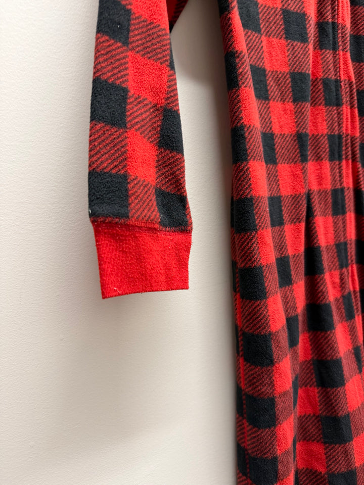 Gap Kids Buffalo Plaid Fleece One-Piece – 10 | Hooded