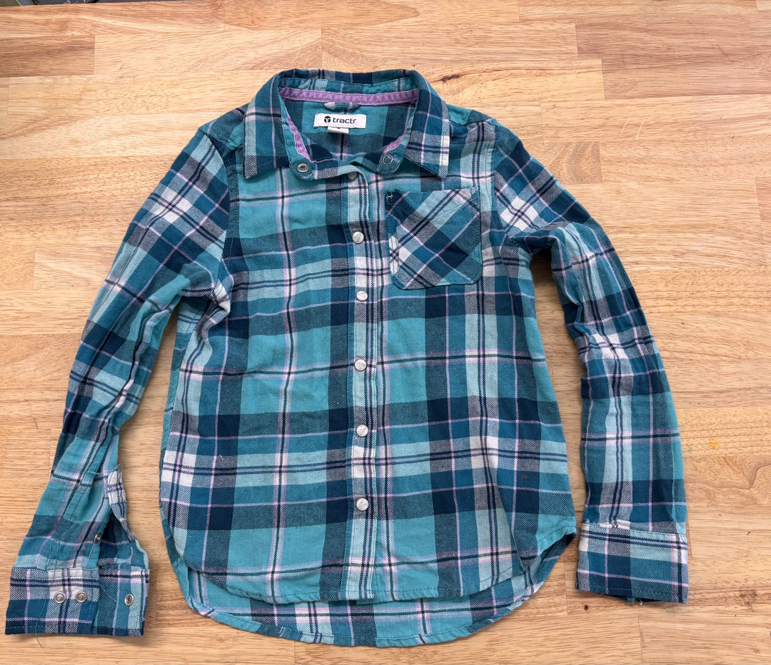 Tractr Plaid Shirt 7 – Turquoise & Purple