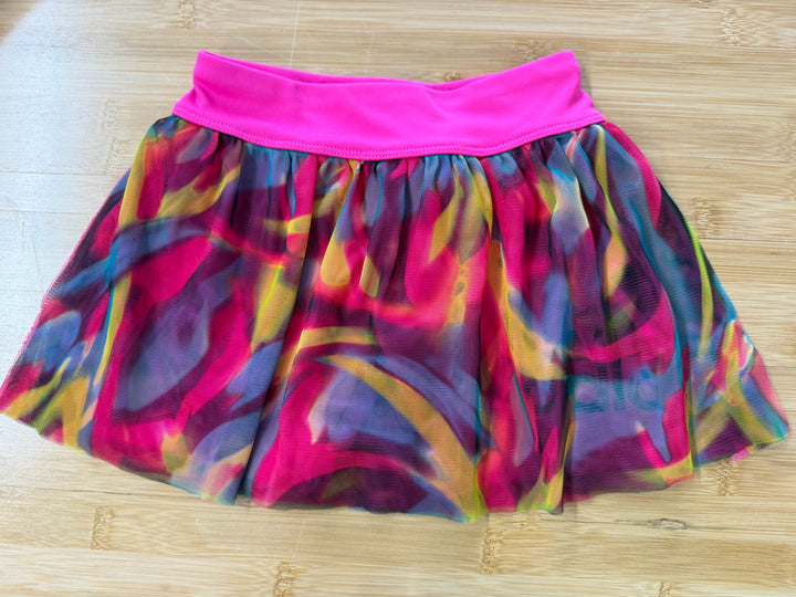 Adidas Skort – 3T | Mesh Tulle Overlay Pink & Yellow