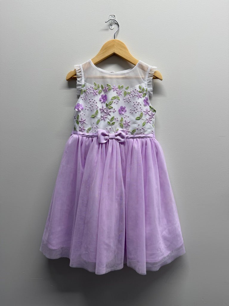 Jona Michelle Dress – 4 | Light Purple Tulle Skirt Floral Embroidered Bodice - Nest and Sprout-Consignment