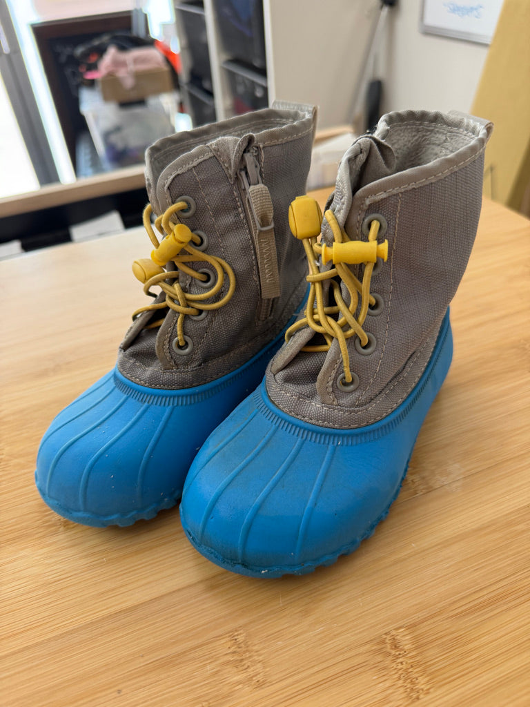 Native Jimmy Rain Boots – C8 (EU 24) | Light Grey & Blue No Insulation