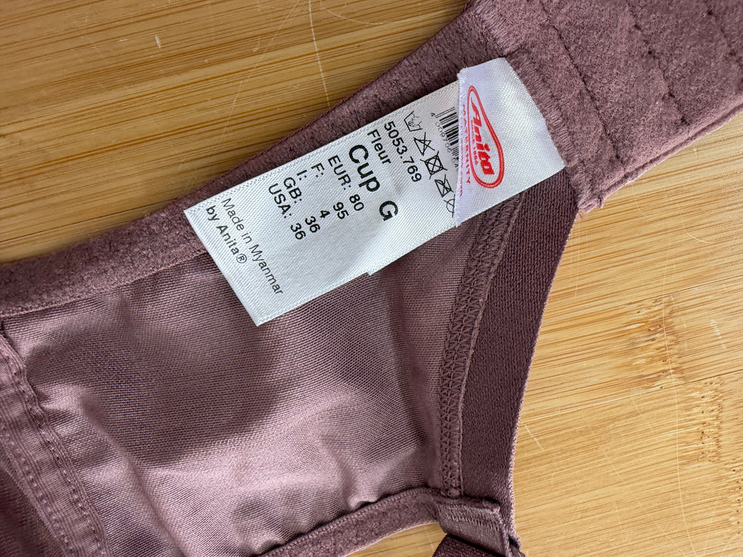 Anita Wired Nursing Bra – 36G | Mauve | Flowered Lace