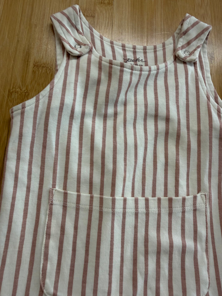 Pehr Stripes Away Overalls – 2T | Dusty Pink | Cream Stripe