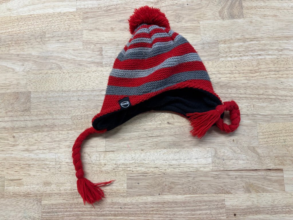 Kombi Red Grey Winter Toque | Size 1 - Nest and Sprout - Consignment