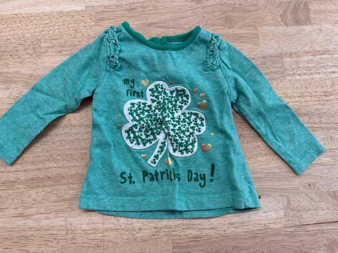 St Bernard My First St Patrick's Day Shirt – 3–6M | Long Sleeve | Holiday