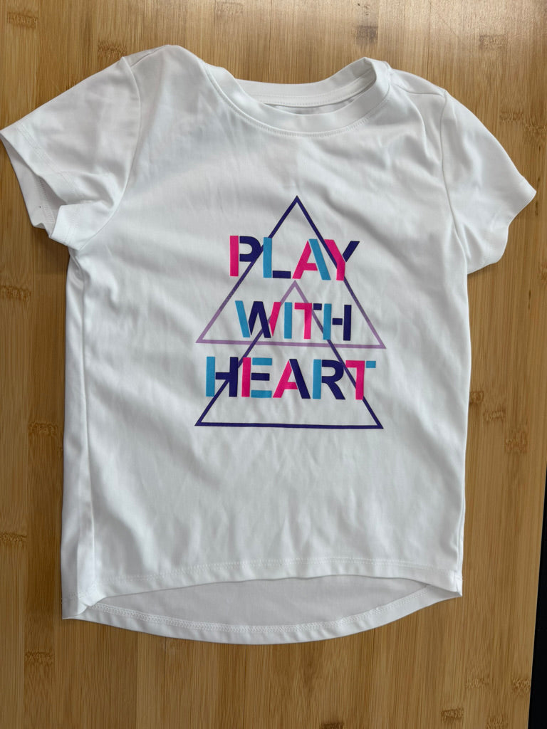 Athletic Works T-Shirt – 7/8 | White Heart Graphic | Play