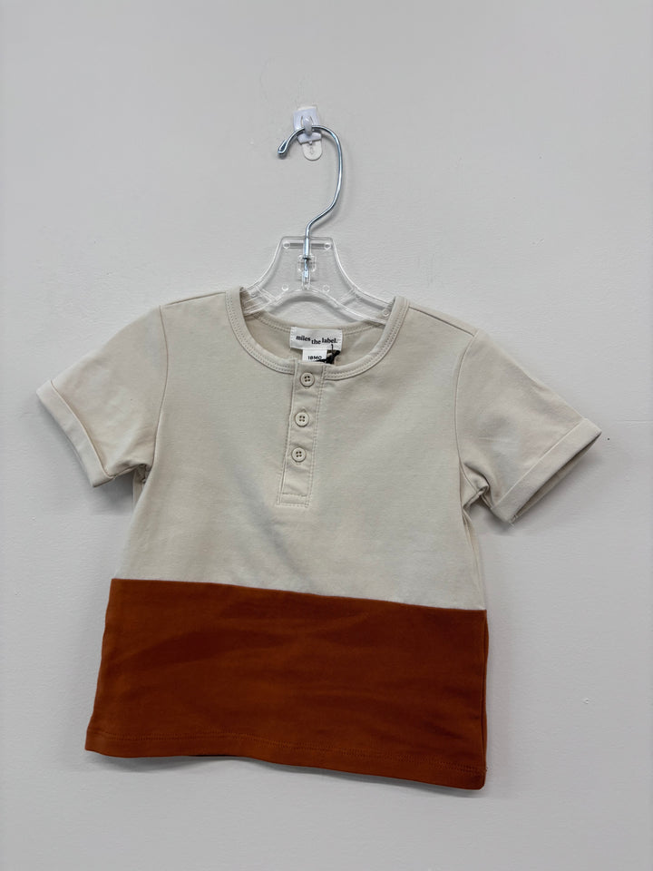 Miles the Label Sandstone Color Block 18 Month Shirt