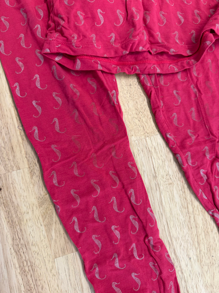 Kickee Pants Seahorse Two-Piece PJ Set – 10) | Rosehip Pink Bamboo
