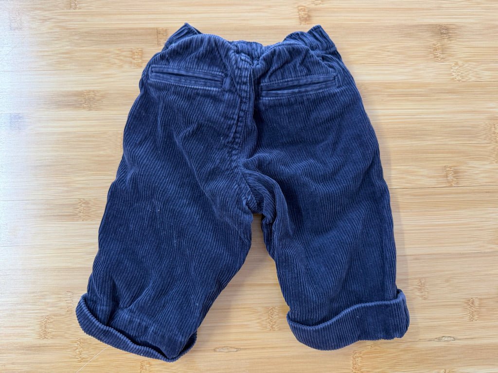 Gap Corduroy Pants – 3–6M | Navy Lined Button - Nest and Sprout - Consignment