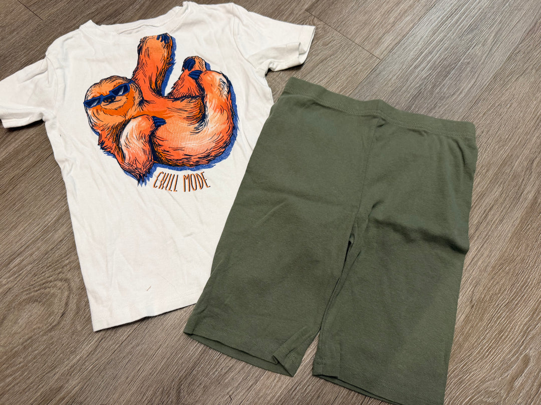 Carter's PJ Set – 10Y | Chill Mode Giant Sloth White Two-Piece