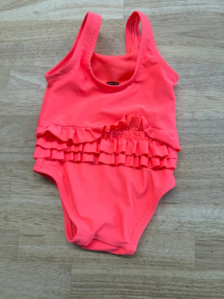 Old Navy One - Piece Swimsuit – 6–12M | Neon Orange - Nest and Sprout - Consignment