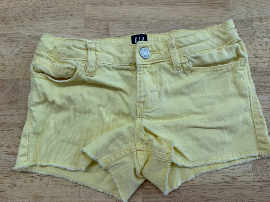 Gap Denim Shortie Shorts – 6 | Yellow Raw Edge Hem Stretch
