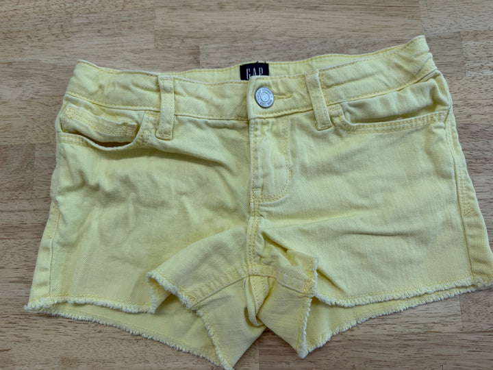 Gap Denim Shortie Shorts – 6 | Yellow Raw Edge Hem Stretch