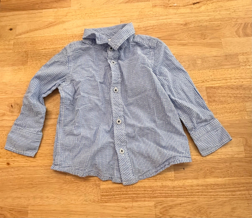 Old Navy Size 2T Gingham Button-Up Shirt – Blue (x2)