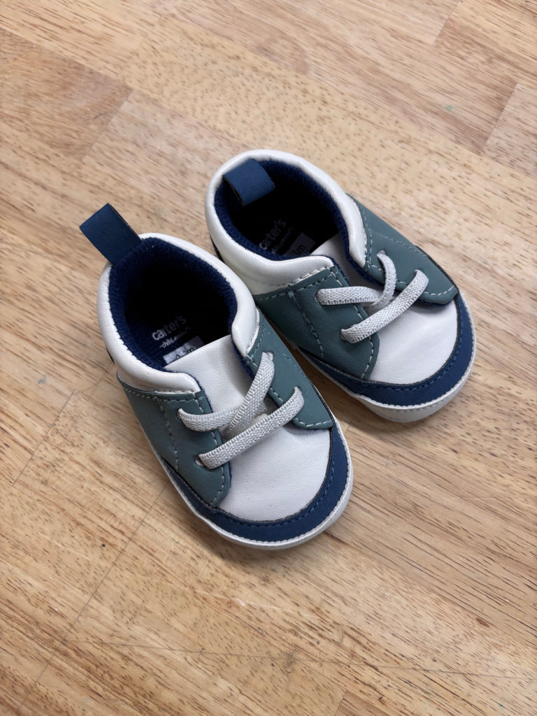 Carters Crib Shoes – Size 0–3M (Blue/White) Like New