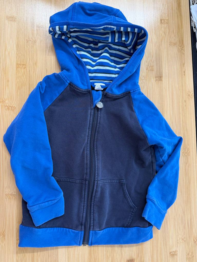 Peekaboo Beans Colourblock Zip-Up Hoodie – 4 | Navy & Royal Blue