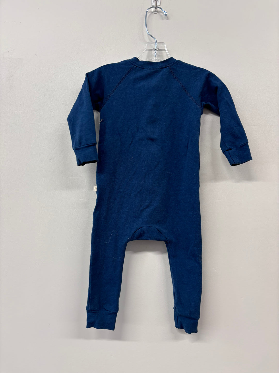 Jax & Lennon 6-12 Month TERRY BUTTON ROMPER
 (Navy Blue)